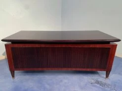 Mid-Century Italian Executive Desk And Chair In Walnut By Dassi, 1950s, Set Of 2 -PAMONO Sales mid century italian executive desk and chair in walnut by dassi 1950s set of 2 11