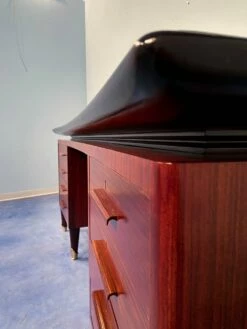 Mid-Century Italian Executive Desk And Chair In Walnut By Dassi, 1950s, Set Of 2 -PAMONO Sales mid century italian executive desk and chair in walnut by dassi 1950s set of 2 14