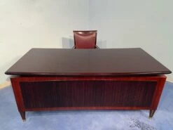 Mid-Century Italian Executive Desk And Chair In Walnut By Dassi, 1950s, Set Of 2 -PAMONO Sales mid century italian executive desk and chair in walnut by dassi 1950s set of 2 2