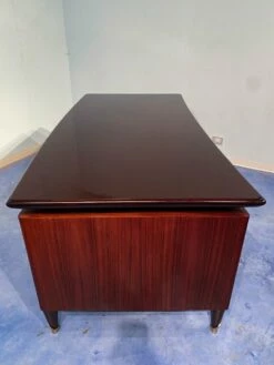 Mid-Century Italian Executive Desk And Chair In Walnut By Dassi, 1950s, Set Of 2 -PAMONO Sales mid century italian executive desk and chair in walnut by dassi 1950s set of 2 9