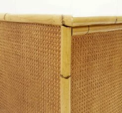 Mid-Century Italian Glass Bamboo & Wicker Desk With Drawers, 1980s -PAMONO Sales mid century italian glass bamboo wicker desk with drawers 1980s 12