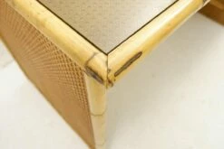 Mid-Century Italian Glass Bamboo & Wicker Desk With Drawers, 1980s -PAMONO Sales mid century italian glass bamboo wicker desk with drawers 1980s 5