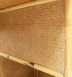 Mid-Century Italian Glass Bamboo & Wicker Desk With Drawers, 1980s -PAMONO Sales mid century italian glass bamboo wicker desk with drawers 1980s 9