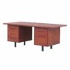 Mid-Century Modern Executive Writing Desk In Teak, 1960s 1 Mid-Century Modern Executive Writing Desk In Teak, 1960s -PAMONO Sales mid century modern executive writing desk in teak 1960s 1