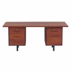 Mid-Century Modern Executive Writing Desk In Teak, 1960s 10 Mid-Century Modern Executive Writing Desk In Teak, 1960s -PAMONO Sales mid century modern executive writing desk in teak 1960s 3