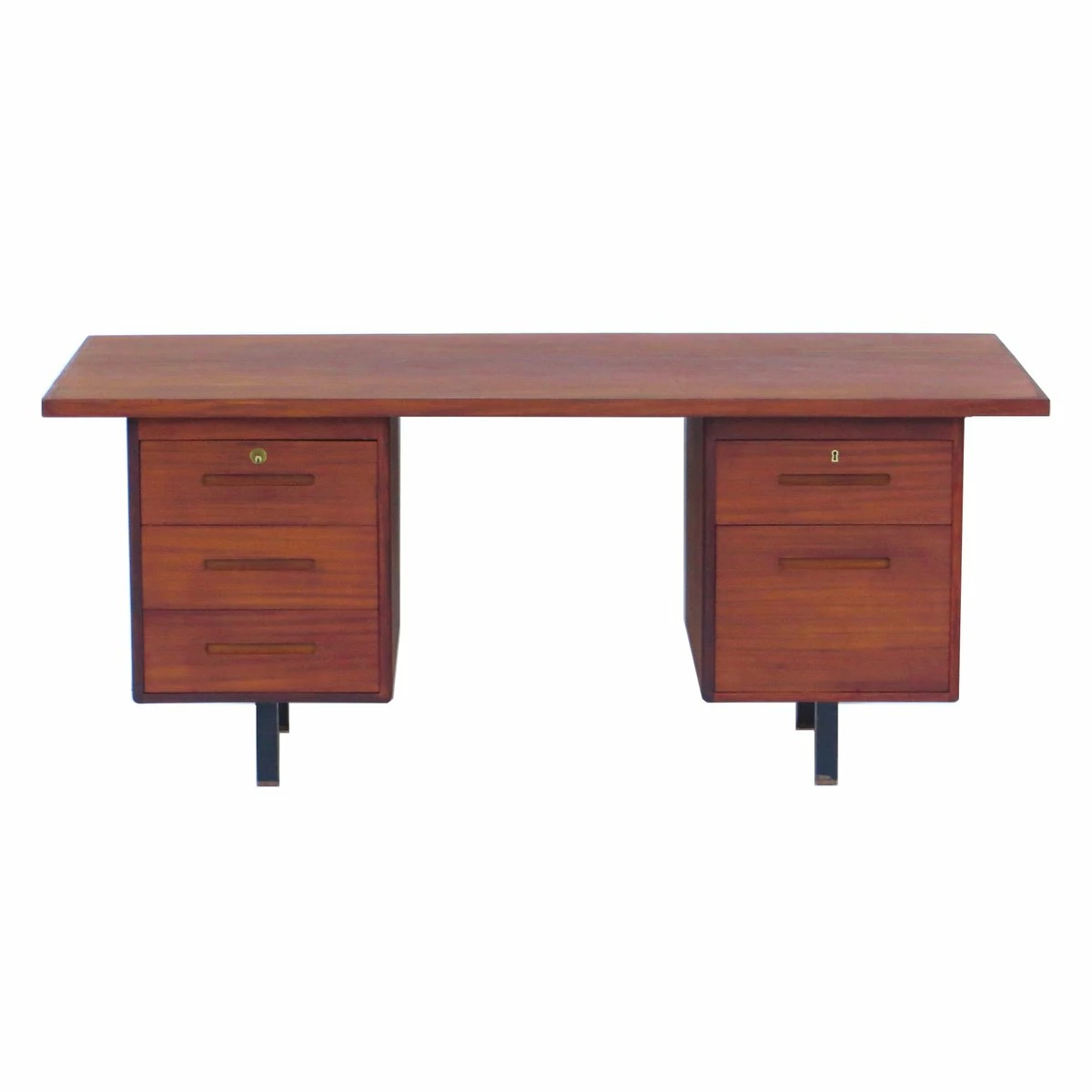 Mid-Century Modern Executive Writing Desk In Teak, 1960s 5 Mid-Century Modern Executive Writing Desk In Teak, 1960s - Image 3
