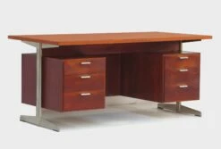 Mid-Century Modern Executive Writing Desk In Teak By Cees Braakman For Pastoe -PAMONO Sales mid century modern executive writing desk in teak by cees braakman for pastoe 2