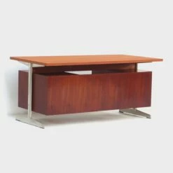Mid-Century Modern Executive Writing Desk In Teak By Cees Braakman For Pastoe -PAMONO Sales mid century modern executive writing desk in teak by cees braakman for pastoe 4