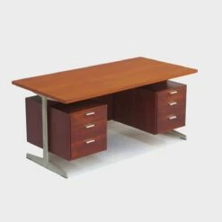 Mid-Century Modern Executive Writing Desk In Teak By Cees Braakman For Pastoe -PAMONO Sales mid century modern executive writing desk in teak by cees braakman for pastoe 5