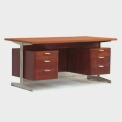 Mid-Century Modern Executive Writing Desk In Teak By Cees Braakman For Pastoe -PAMONO Sales mid century modern executive writing desk in teak by cees braakman for pastoe 6