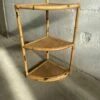 Mid-Century Modern Italian Freestanding Bamboo And Raffia Corner Etagere With Four Shelves, 1970s -PAMONO Sales mid century modern italian freestanding bamboo and raffia corner etagere with four shelves 1970s 1