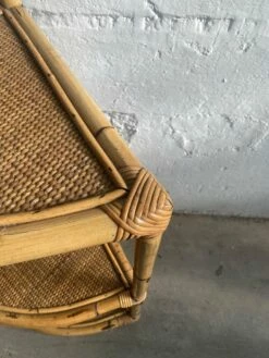 Mid-Century Modern Italian Freestanding Bamboo And Raffia Corner Etagere With Four Shelves, 1970s -PAMONO Sales mid century modern italian freestanding bamboo and raffia corner etagere with four shelves 1970s 9