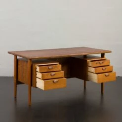 Model FM 60 Desk In Walnut By Kai Kristiansen For Feldballes Møbelfabrik, Denmark, 1960s -PAMONO Sales model fm 60 desk in walnut by kai kristiansen for feldballes mobelfabrik denmark 1960s 13