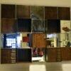 Modular Wood And Mirror Wall Unit, 1970s -PAMONO Sales modular wood and mirror wall unit 1970s 1