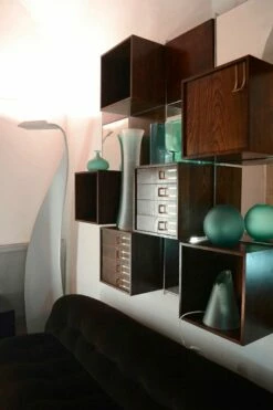 Modular Wood And Mirror Wall Unit, 1970s 21 Modular Wood And Mirror Wall Unit, 1970s -PAMONO Sales modular wood and mirror wall unit 1970s 6