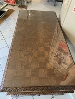 Oak And Glass Desk With Decorations -PAMONO Sales oak and glass desk with decorations 5