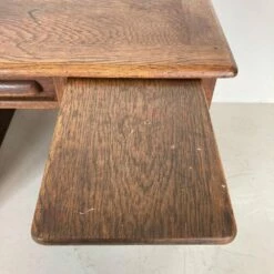 Oak Double Pedestal Bankers Desk, 1940s -PAMONO Sales oak double pedestal bankers desk 1940s 9