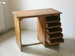 Oak Office Desk With Sliding Curtain, 1950s -PAMONO Sales oak office desk with sliding curtain 1950s 12