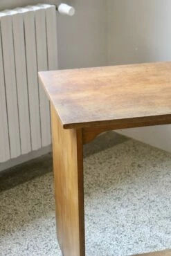 Oak Office Desk With Sliding Curtain, 1950s -PAMONO Sales oak office desk with sliding curtain 1950s 3