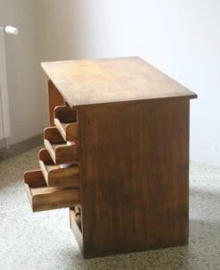 Oak Office Desk With Sliding Curtain, 1950s -PAMONO Sales oak office desk with sliding curtain 1950s 5