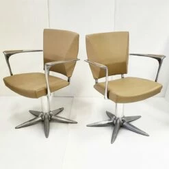 Pivoting Armchairs In Leather And Aluminum, 1970, Set Of 2 16 Pivoting Armchairs In Leather And Aluminum, 1970, Set Of 2 -PAMONO Sales pivoting armchairs in leather and aluminum 1970 set of 2 3