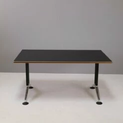 Postmodern Desk In Wood And Linoleum From Wilkhahn -PAMONO Sales postmodern desk in wood and linoleum from wilkhahn 2