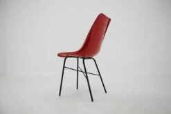 Red Fiberglass Dining Or Desk Chair, Czechoslovakia, 1960s -PAMONO Sales red fiberglass dining or desk chair czechoslovakia 1960s 2