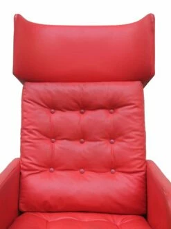 Red Leatherette Swivel Armchair, 1970s -PAMONO Sales red leatherette swivel armchair 1970s 10