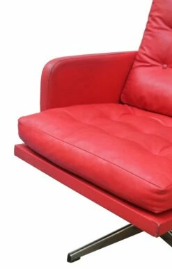 Red Leatherette Swivel Armchair, 1970s -PAMONO Sales red leatherette swivel armchair 1970s 12