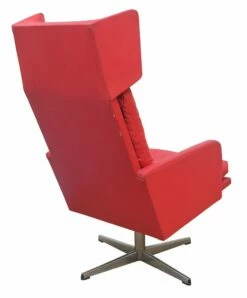 Red Leatherette Swivel Armchair, 1970s -PAMONO Sales red leatherette swivel armchair 1970s 5