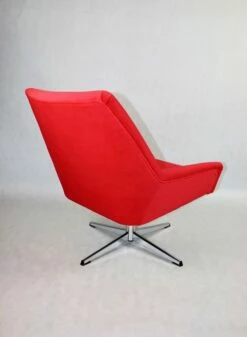 Red Swivel Chair Attributed To Veb Metallwaren Naumburg, 1980s -PAMONO Sales red swivel chair attributed to veb metallwaren naumburg 1980s 2