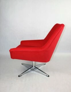 Red Swivel Chair Attributed To Veb Metallwaren Naumburg, 1980s -PAMONO Sales red swivel chair attributed to veb metallwaren naumburg 1980s 4