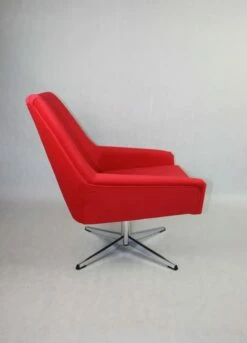 Red Swivel Chair Attributed To Veb Metallwaren Naumburg, 1980s -PAMONO Sales red swivel chair attributed to veb metallwaren naumburg 1980s 6