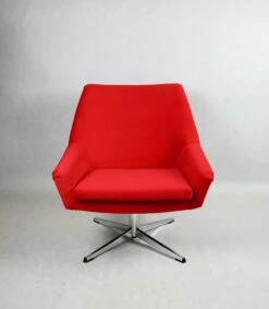 Red Swivel Chair Attributed To Veb Metallwaren Naumburg, 1980s -PAMONO Sales red swivel chair attributed to veb metallwaren naumburg 1980s 7