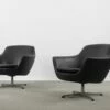 Scandinavian Vintage Black Swivel Chairs, 1970s, Set Of 2 -PAMONO Sales scandinavian vintage black swivel chairs 1970s set of 2 1