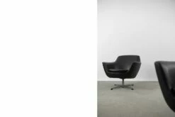 Scandinavian Vintage Black Swivel Chairs, 1970s, Set Of 2 -PAMONO Sales scandinavian vintage black swivel chairs 1970s set of 2 10