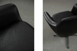 Scandinavian Vintage Black Swivel Chairs, 1970s, Set Of 2 -PAMONO Sales scandinavian vintage black swivel chairs 1970s set of 2 3