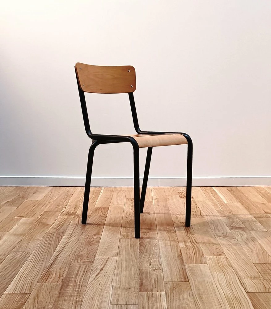 School Desk Chair In Wood & Metal 3 School Desk Chair In Wood & Metal