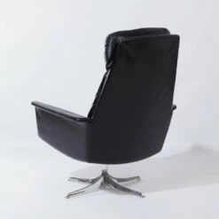 Sedia Swivel Chair In Black Leather Attributed To Horst Brüning For Cor, 1960s -PAMONO Sales sedia swivel chair in black leather attributed to horst bruening for cor 1960s 5