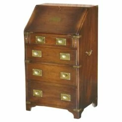 Small English Military Campaign Writing Bureau Desk By Reh Kennedy From Harrods
