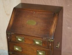 Small English Military Campaign Writing Bureau Desk By Reh Kennedy From Harrods -PAMONO Sales small english military campaign writing bureau desk by reh kennedy from harrods 3