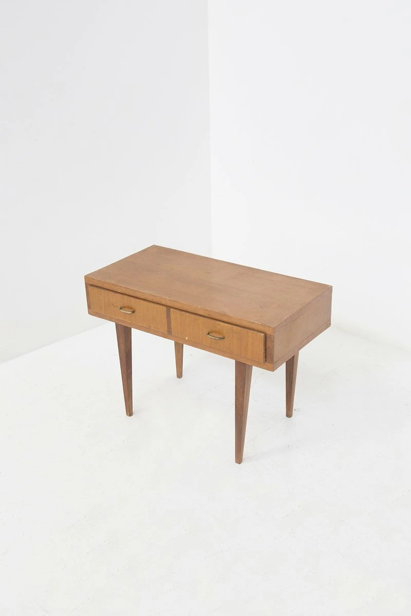 Small Mid-Century Italian Wooden Desk, 1950s 3 Small Mid-Century Italian Wooden Desk, 1950s