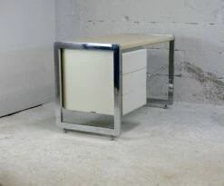 Space Age Lacquered & Chromed Steel Desk, France, 1970s -PAMONO Sales space age lacquered chromed steel desk france 1970s 10