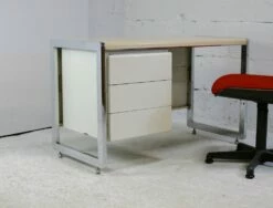 Space Age Lacquered & Chromed Steel Desk, France, 1970s -PAMONO Sales space age lacquered chromed steel desk france 1970s 15