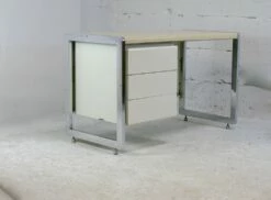 Space Age Lacquered & Chromed Steel Desk, France, 1970s -PAMONO Sales space age lacquered chromed steel desk france 1970s 16