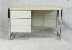 Space Age Lacquered & Chromed Steel Desk, France, 1970s -PAMONO Sales space age lacquered chromed steel desk france 1970s 19