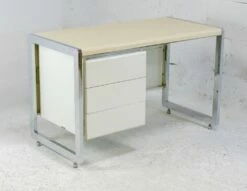 Space Age Lacquered & Chromed Steel Desk, France, 1970s -PAMONO Sales space age lacquered chromed steel desk france 1970s 20