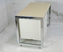 Space Age Lacquered & Chromed Steel Desk, France, 1970s -PAMONO Sales space age lacquered chromed steel desk france 1970s 7