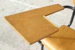 Steel & Wood Student Desk Chair By Jacques Hitier, France, 1950s -PAMONO Sales steel wood student desk chair by jacques hitier france 1950s 8