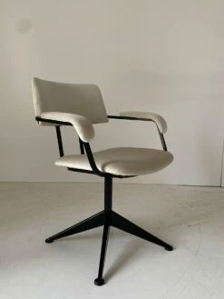 Swivel Armchair In Velvet And Steel, 1960s